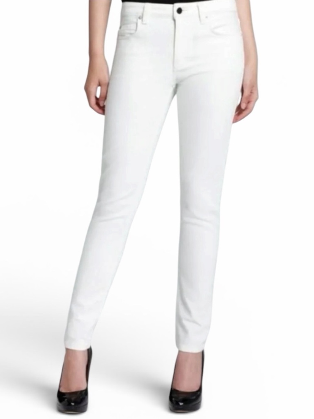 Theory White Mid Rise Billy Courtland Skinny Pants Size 28